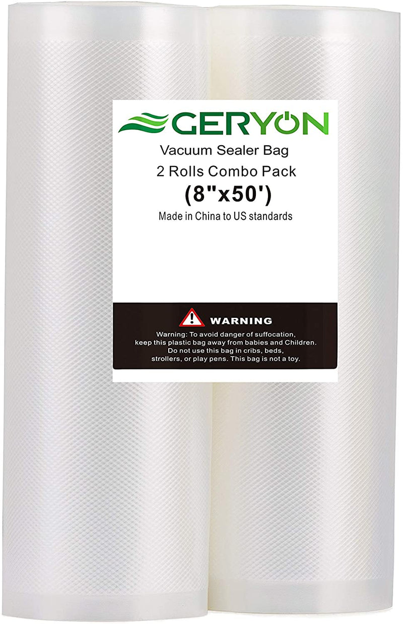 GERYON Vacuum Sealer Rolls 2 Packs 8 x 50ft