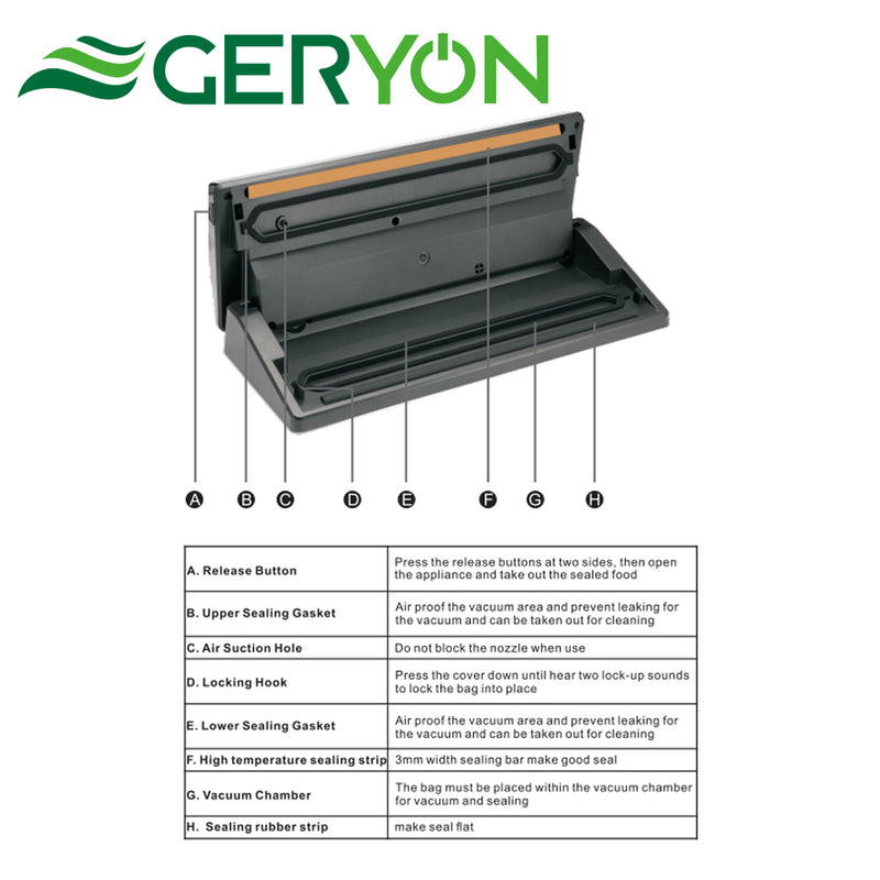 Geryon Compact Vacuum Sealer E2900-MS Silver / UK 230V