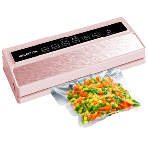 GERYON Vacuum Sealer Machine, Automatic Food Sealer Detachable Design|Led Indicator Lights|Dry Moist Food Modes| Compact Design w/Starter Kit(Pink）