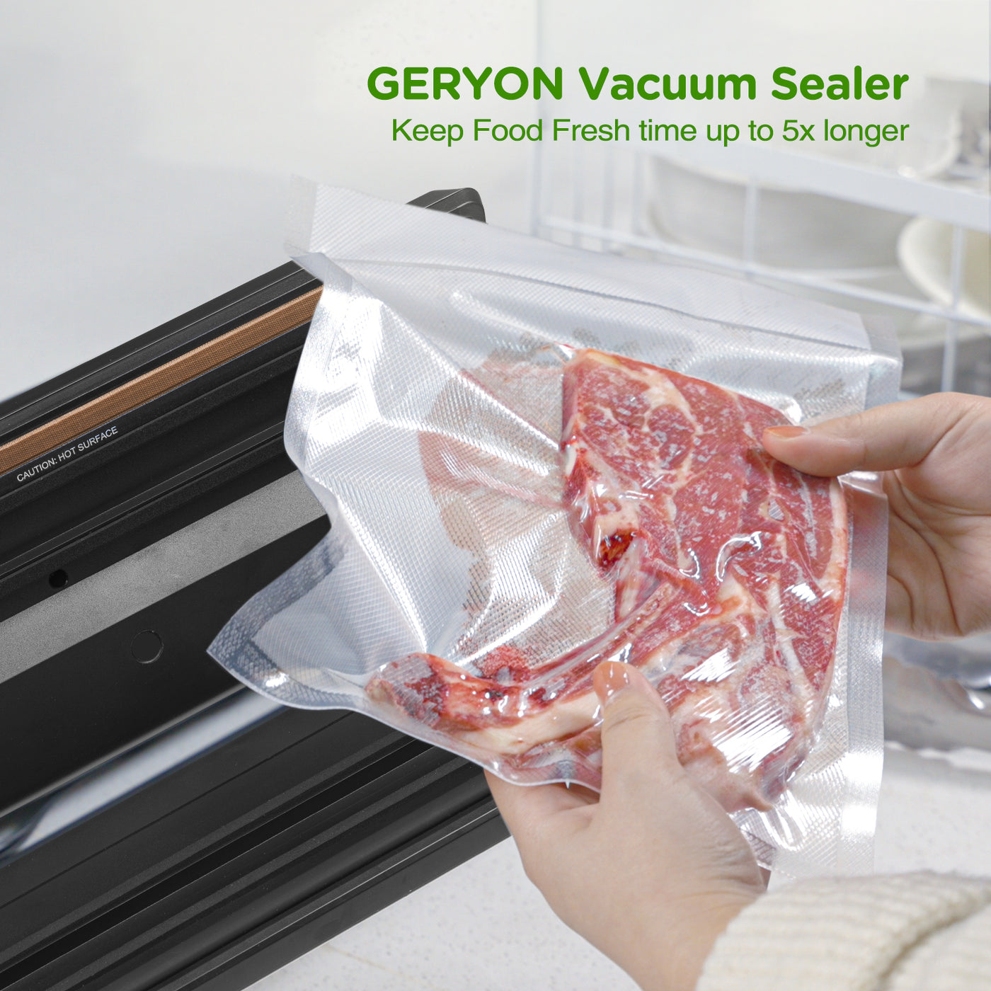 GERYON Vacuum Sealer Bags Rolls 11 x 120' Keeper with Cutter Box