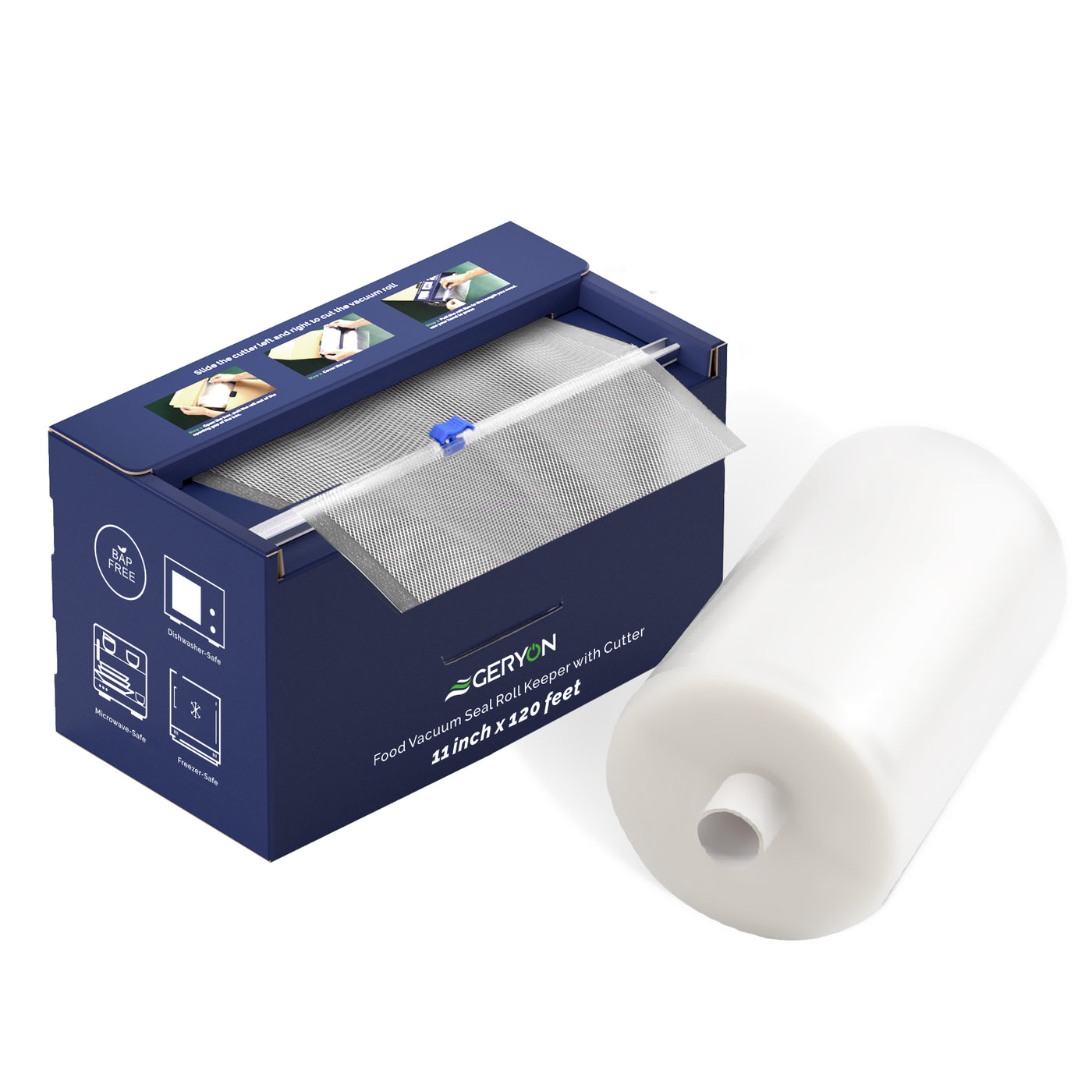 GERYON Vacuum Sealer Bags Rolls 11 X 120 Keeper With Cutter Box Geryon vacuum sealer bags rolls 11 x 120 keeper with cutter box