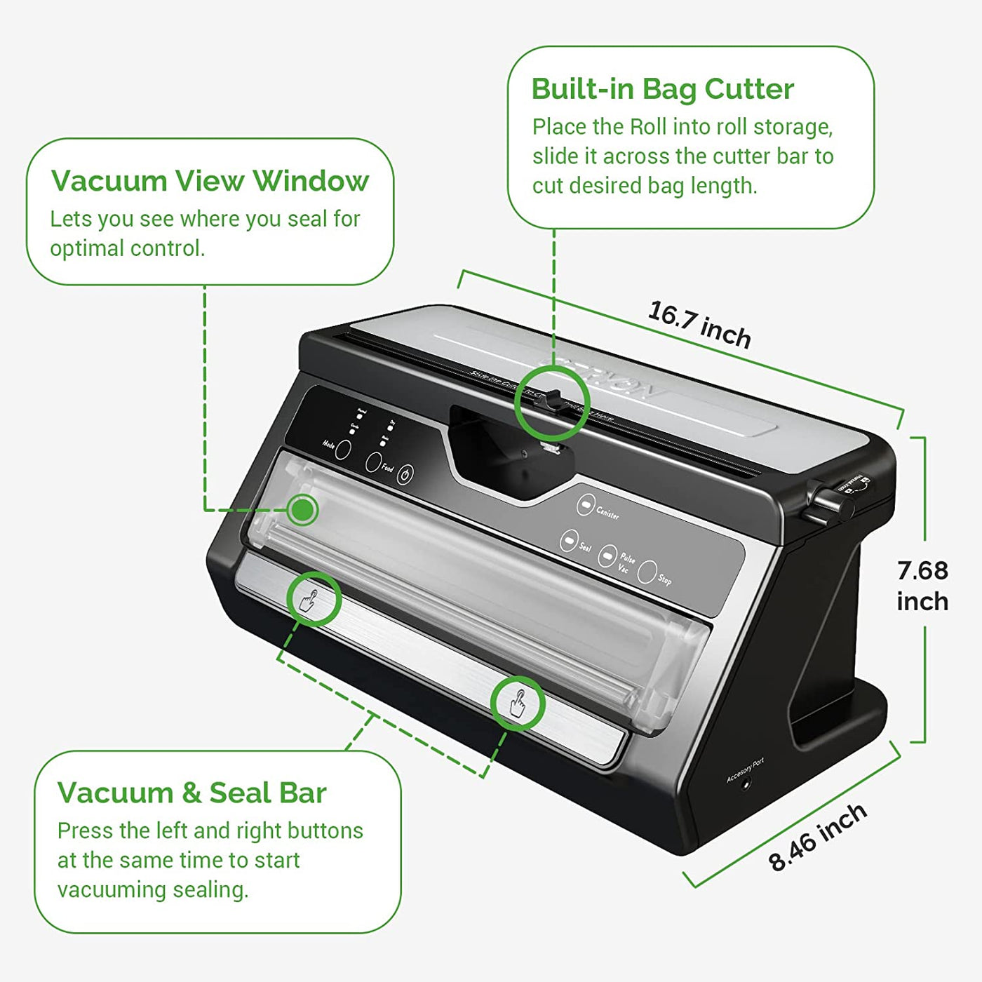 GERYON Vacuum Sealer Bags Rolls 8 x 120' Keeper with Cutter Box – Geryon  Kitchen